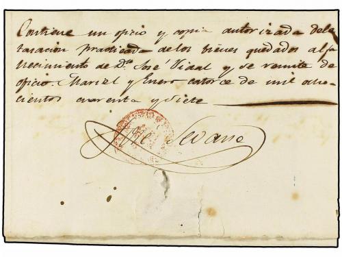 ¿ CUBA. 1847. MARIEL a HABANA. Fechador MARIEL/ISLA DE CUBA