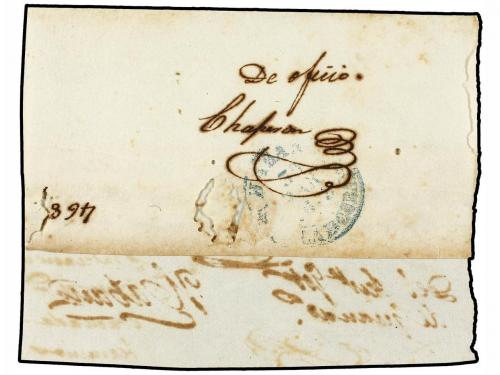 ✉ CUBA. 1849. FRONTAL (con una solapa del dorso). Fechador G