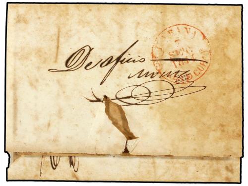 ¿ CUBA. 1844. GUINES a HABANA. Fechador GUINES/ISLA DE CUBA