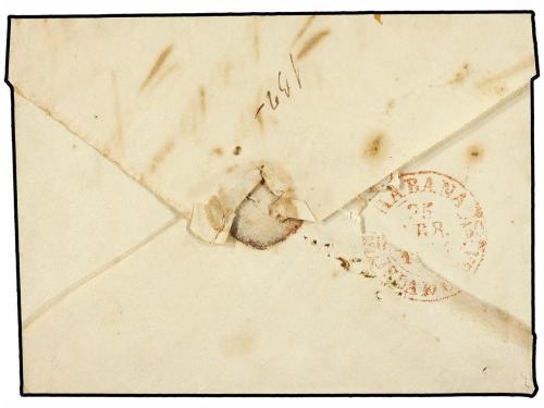 ✉ CUBA. 1845. JARUCO a HABANA. Fechador JARUCO/ISLA DE CUBA 