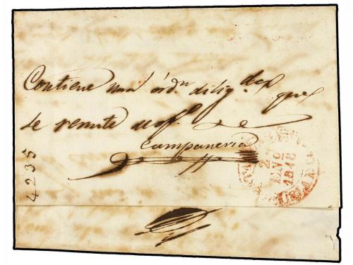 ✉ CUBA. 1848. GUAMACARO a MATANZAS. Fechador LIMONAR/ISLA DE