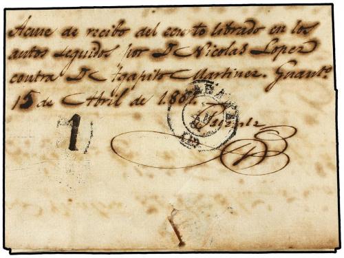 ✉ CUBA. 1861. GUANTANAMO a HABANA. Fechador STA. CATALINA/IS