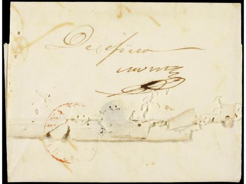 ✉ CUBA. 1845. GUINES a HABANA. Fechador GUINES/ISLA DE CUBA 