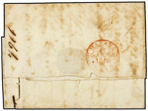 ¿ CUBA. 1844. MATANZAS a HABANA. Fechador MATANZAS/ISLA DE C