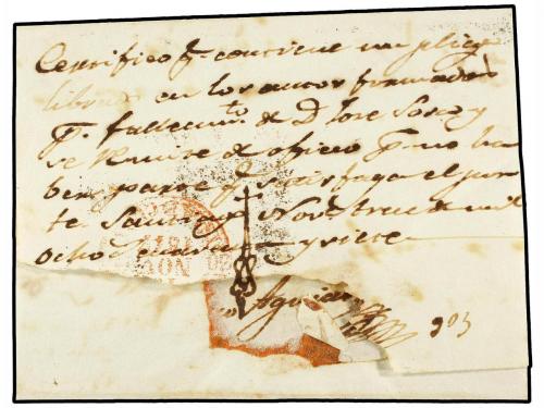 ✉ CUBA. 1854. SANTIAGO DE LAS VEGAS a HABANA. Fechador SANTI