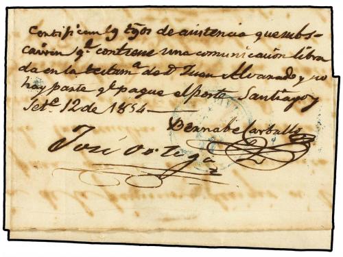 ✉ CUBA. 1854. SANTIAGO DE LAS VEGAS a HABANA. Fechador SANTI