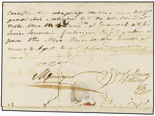 ✉ CUBA. 1845. NUEVA FILIPINA a HABANA. Fechador PINAR D. RIO