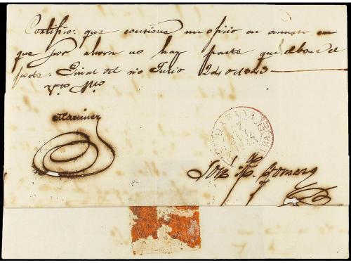 ✉ CUBA. 1843. NUEVA FILIPINA a HABANA. Marca PINAL/DEL RIO e