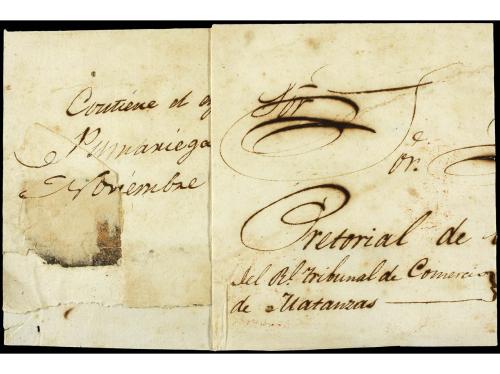 ✉ CUBA. 1847. MATANZAS a HABANA. Fechador MATANZAS/ISLA DE C