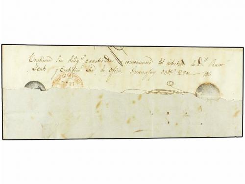 ✉ CUBA. 1846. GUANAJAY a HABANA. Envuelta (falta una solapa 