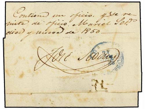✉ CUBA. 1850. MARIEL a HABANA. Fechador MARIEL/ISLA DE CUBA 