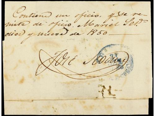 ✉ CUBA. 1850. MARIEL a HABANA. Fechador MARIEL/ISLA DE CUBA 