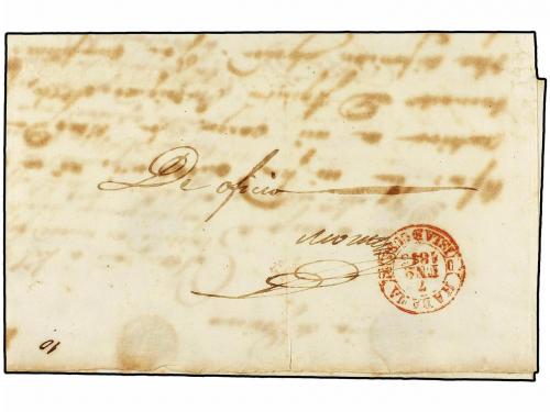 ✉ CUBA. 1845. GUINES a HABANA. Fechador GUINES/ISLA DE CUBA 