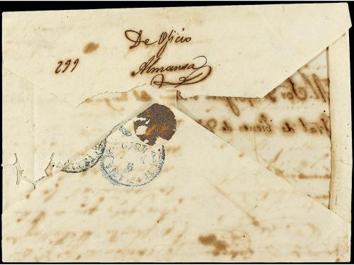✉ CUBA. 1849. ALACRANES a HABANA. Envuelta (falta una solapa
