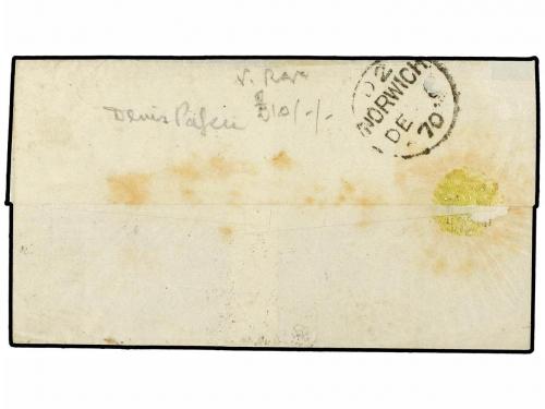 ✉ FRANCIA. 1870 (Dec. 6). PARIS to NORWICH (Great Britain). 