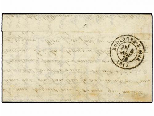 ✉ FRANCIA. 1870 (Oct. 31). PARIS to BOULOGNE SUR MER. BALLOO