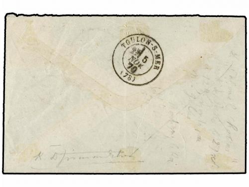 ✉ FRANCIA. 1870 (Oct. 29). PARIS to TOULON. BALLOON "LE FULT