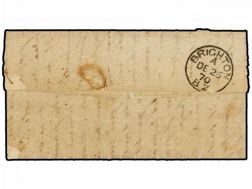 ✉ FRANCIA. 1870 (Dec. 20). PARIS to BRIGHTON (Great Britain)