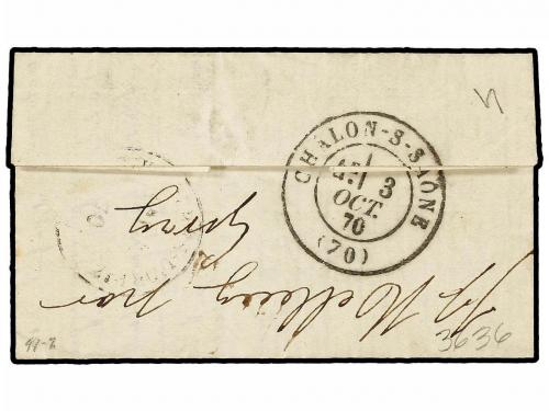 ✉ FRANCIA. 1870 (Sept. 28). PARIS to CHALON SUR SAONE. BALLO