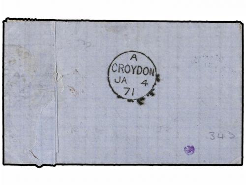 ✉ FRANCIA. 1870 (Dec. 27). PARIS to CROYDON (Great Britain).
