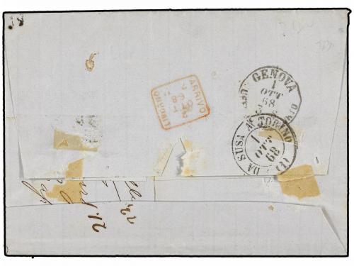 ✉ ESPAÑA. Ed. 89. 1868 (1 Octubre). TARRAGONA a LIVORNO (Ita