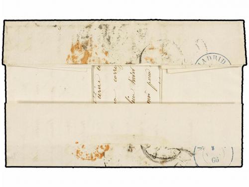 ✉ ESPAÑA. Ed. 82. 1866. JEREZ a PARÍS y reexpedida a PISA (I