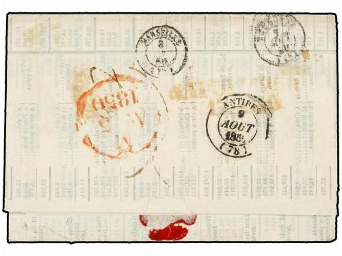 ✉ ITALIA. 1850. MADRID a MONOPOLI (Dos Sicilias, Italia). Im