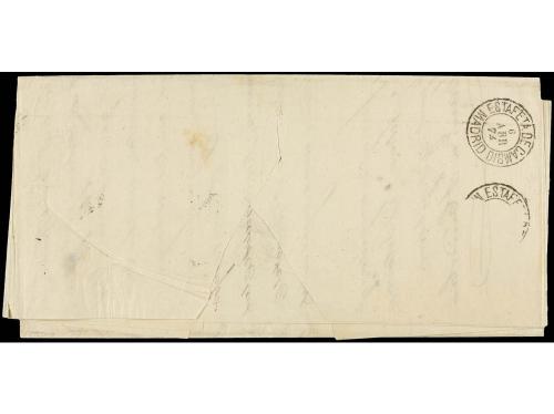 ✉ ESPAÑA. Ed. 137 (2). 1874. SANTANDER a BUENOS AIRES. 50 ct