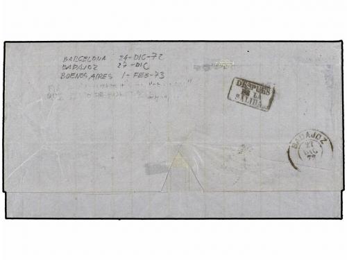 ✉ ESPAÑA. Ed. 122, 124, 126. 1872 (Diciembre). BARCELONA a B