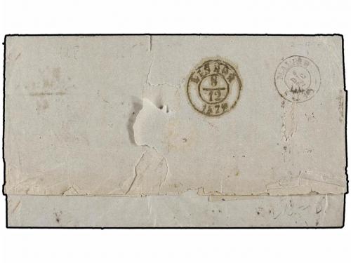 ✉ ESPAÑA. Ed. 126 (2). 1872. SANTANDER a BUENOS AIRES. 50 ct