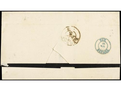 ✉ ESPAÑA. Ed. 98 (2), 100 (2). 1869. RIBADEO a BUENOS AYRES.