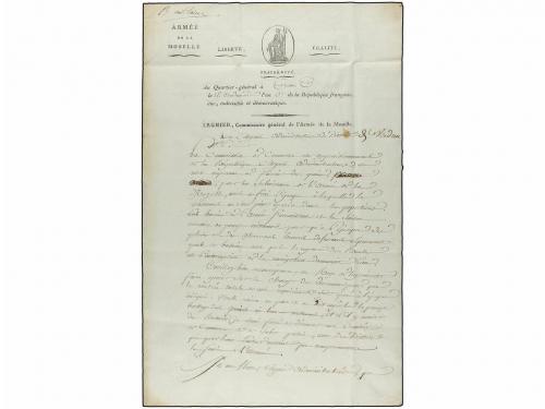 ✉ FRANCIA. 1795. TREVES a VERDÚN. Carta completa con encabez