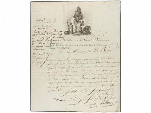 ✉ BELGICA. 1795. BRUXELLES a BRUGES. Carta completa con prec