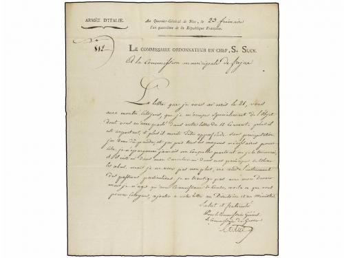 ✉ FRANCIA. 1796. NICE a FREJUS. Carta completa con marca de 