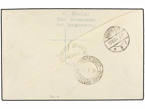 ✉ ZEPPELIN. 1934. MOROCCO. TETUÁN a BRASIL. Circulada con se