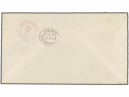 ✉ COLONIAS ESPAÑOLAS: SAHARA. 1952. VILLA CISNEROS a USA. Ci