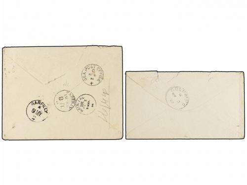 ✉ BELGICA. 1897. TWO envelopes sent to CEYLON franked with 2