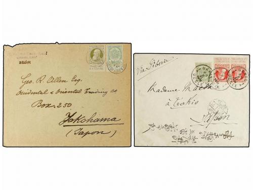 ✉ BELGICA. 1890-1911. FIVE covers sent to JAPAN. Diverse fra