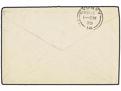 ✉ BELGICA. 1899. BOIS DE VILLERS to SYDNEY (Australia). Enve