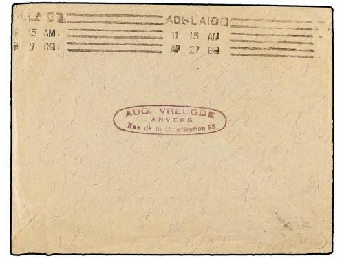 ✉ BELGICA. 1909. ANVERS to NOUMEA (New Caledonia). Envelope 