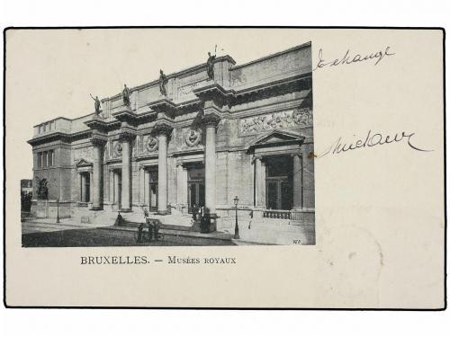 ✉ BELGICA. 1900. BRUXELLES to NOUMEA (New Caledonia). Postca