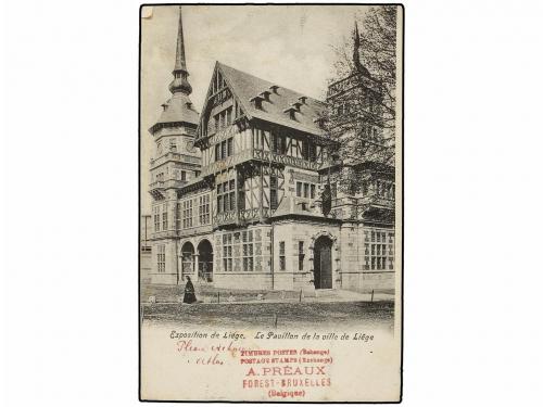 ✉ BELGICA. 1906. BRUXELLES to PAPEETE (Tahiti). Post card fr