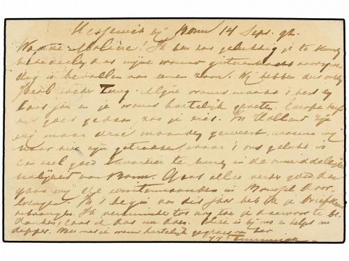 ✉ ALEMANIA. 1892. KESSENICH to SOERABAJA. 10 pf. red Postal 