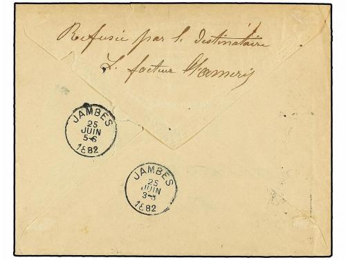 ✉ BELGICA. 1882. NAMUR to TAMPLES and redirected to NAMUR. E