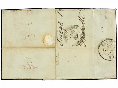 ✉ BELGICA. 1878. LIEGE to LONDON. Entire letter franked with