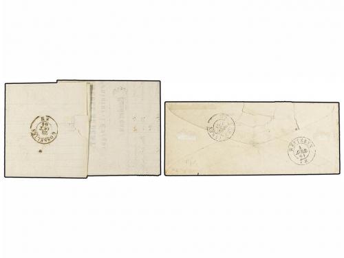 ¿ BELGICA. 1864. TWO covers franked with 10 cts. brown stamp