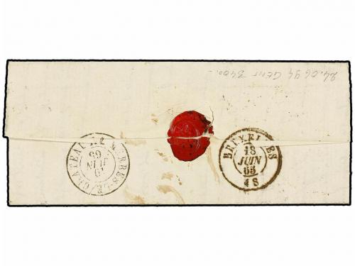 ¿ BELGICA. 1865. MALINES to BRUXELLES. Entire letter franked