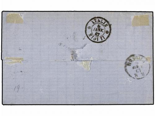 ✉ BELGICA. 1867. ANVERS to NAPOLI. Folded letter franked wit