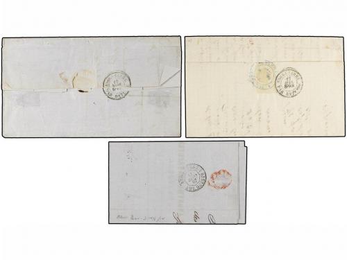✉ BELGICA. 1866-68. THREE covers to GREAT BRITAIN with 10+10