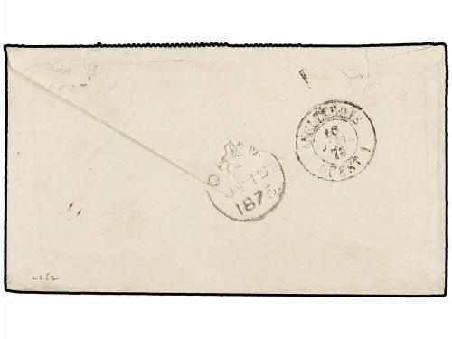 ✉ BELGICA. 1875. BRUXELLES to GREAT BRITAIN. Envelope franke